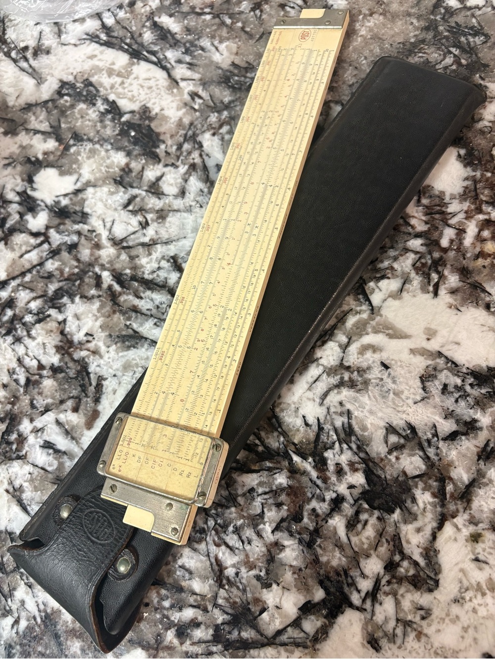 Vintage Post Versalog 1460 Slide Rule w/ Case | Hemmi Japan Engineering Tool